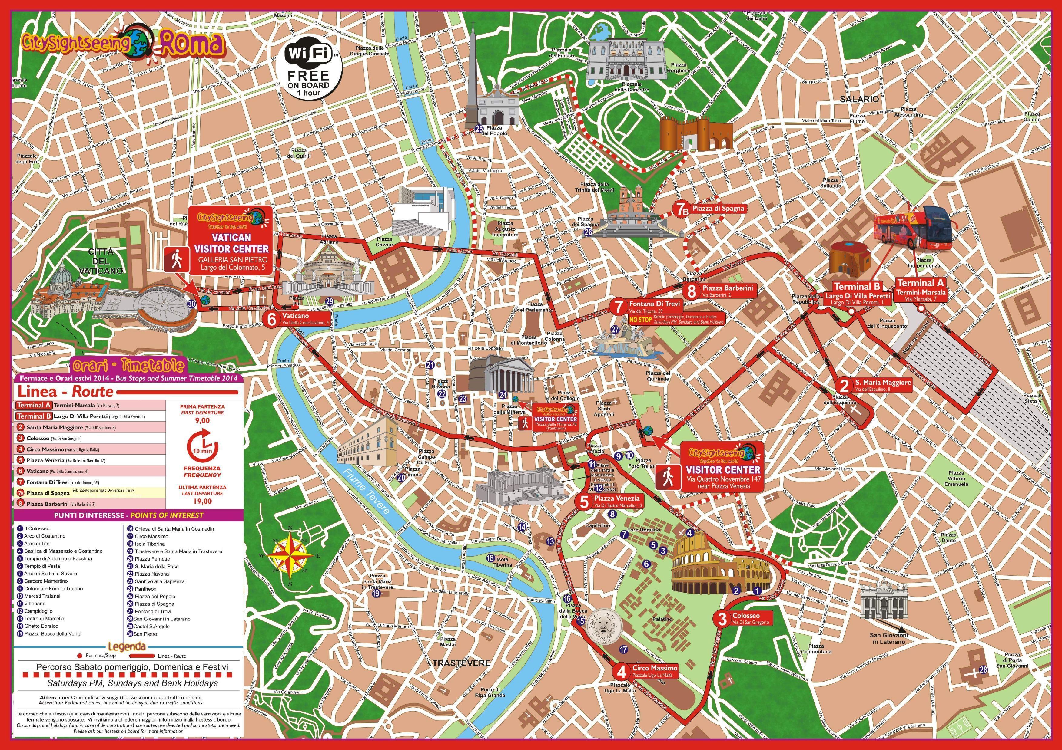 ローマ観光バス 地図 ローマ市内観光バス路線図 ラジオ イタリア