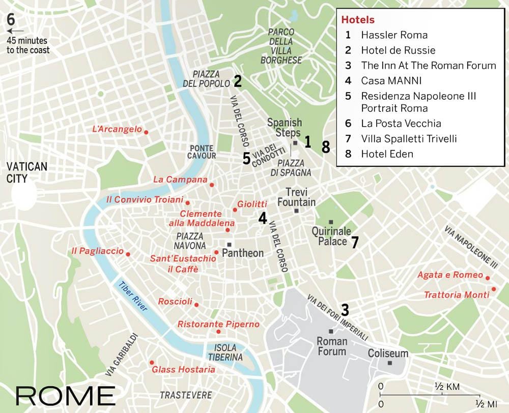 地図のパンテオンローマイタリア