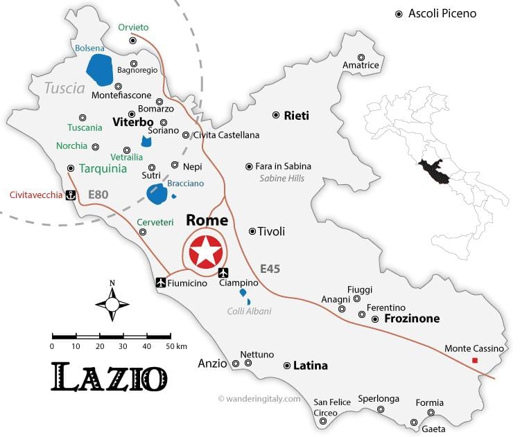 ローマの地域地図