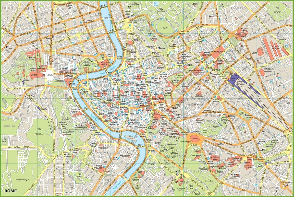 ローマ旅行地図
