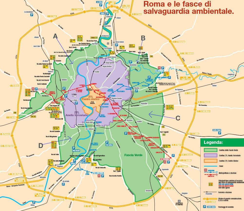 地図ローマの駐車場