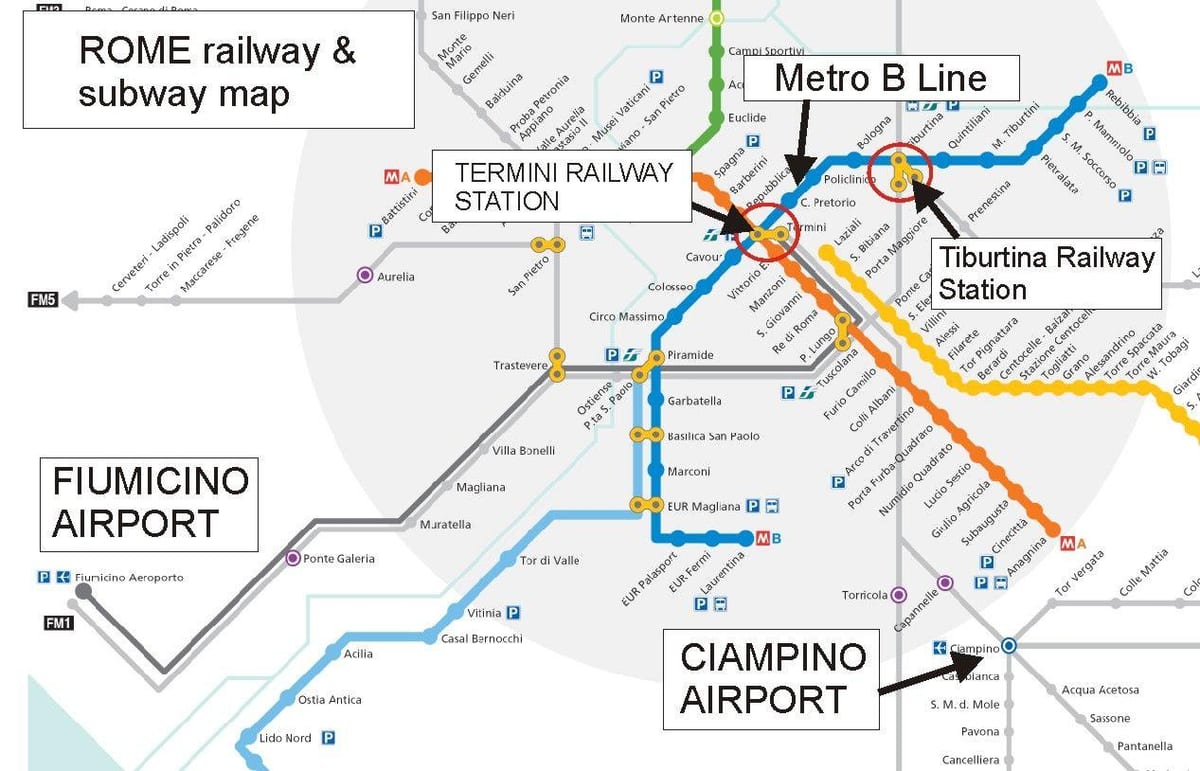 ローマテルミニ駅の地図