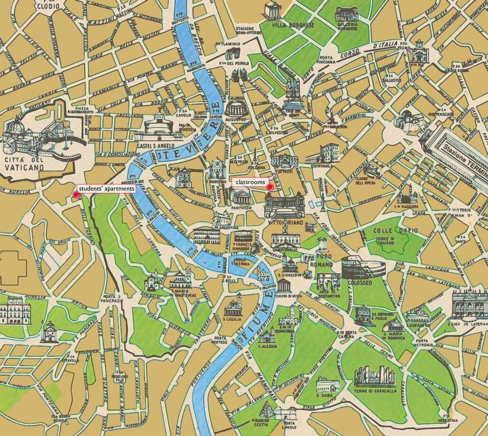 地図のローマの歴史のあるセンター