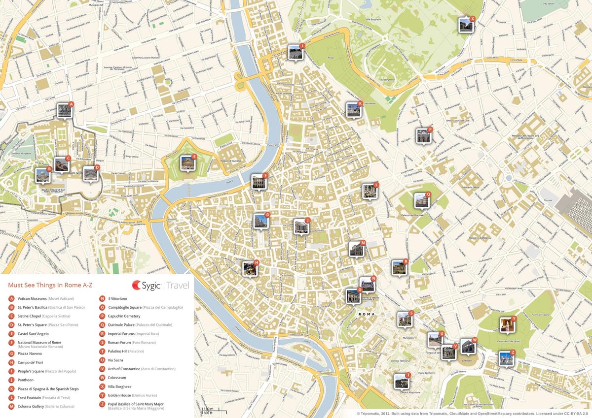 地図のローマ遺跡 