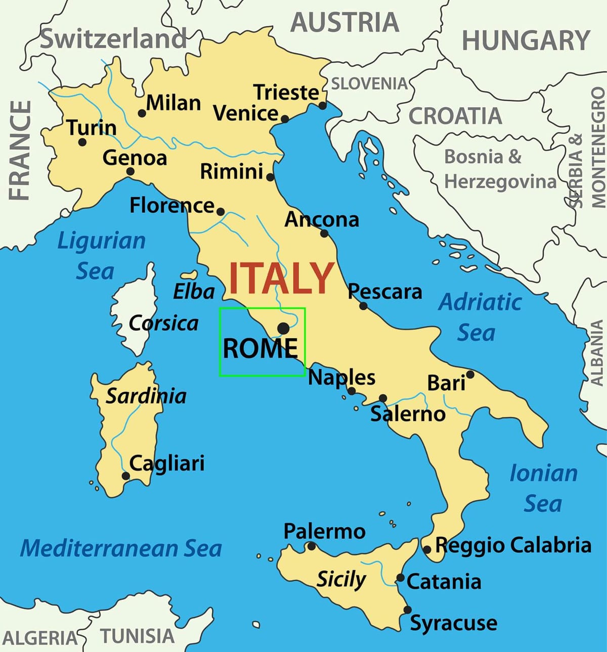 地図を示すイタリアローマ
