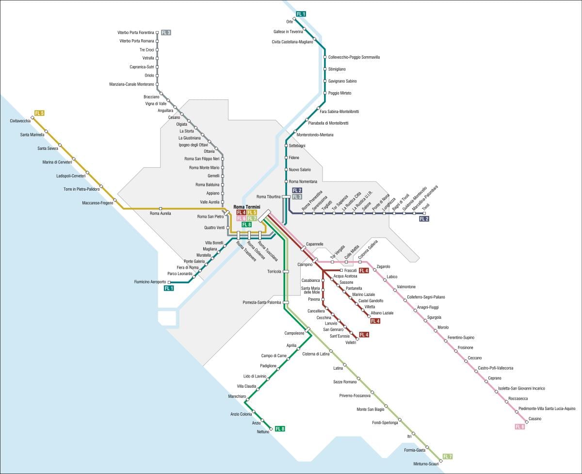 ローマfl1電車地図