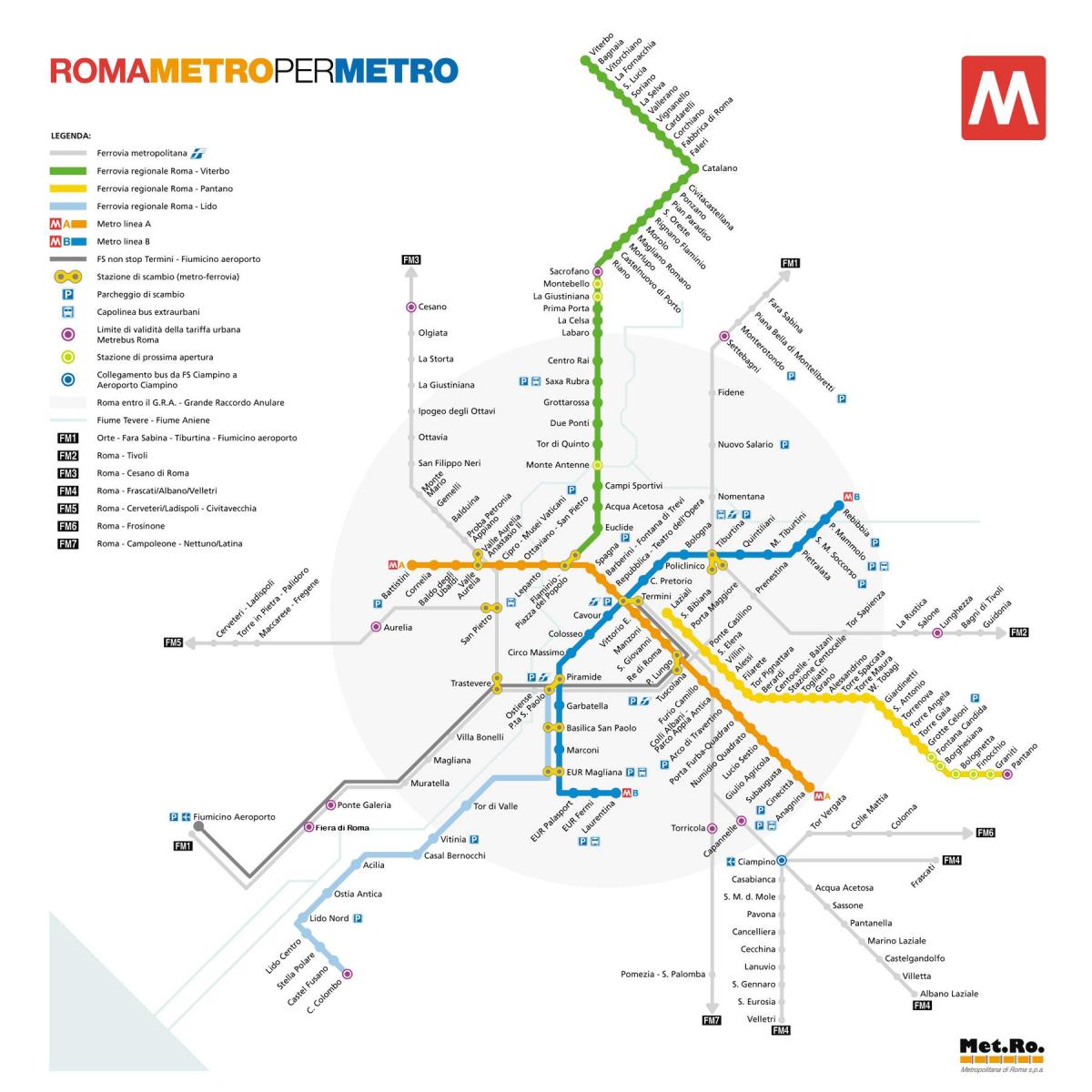 地図ローマのメトロ駅