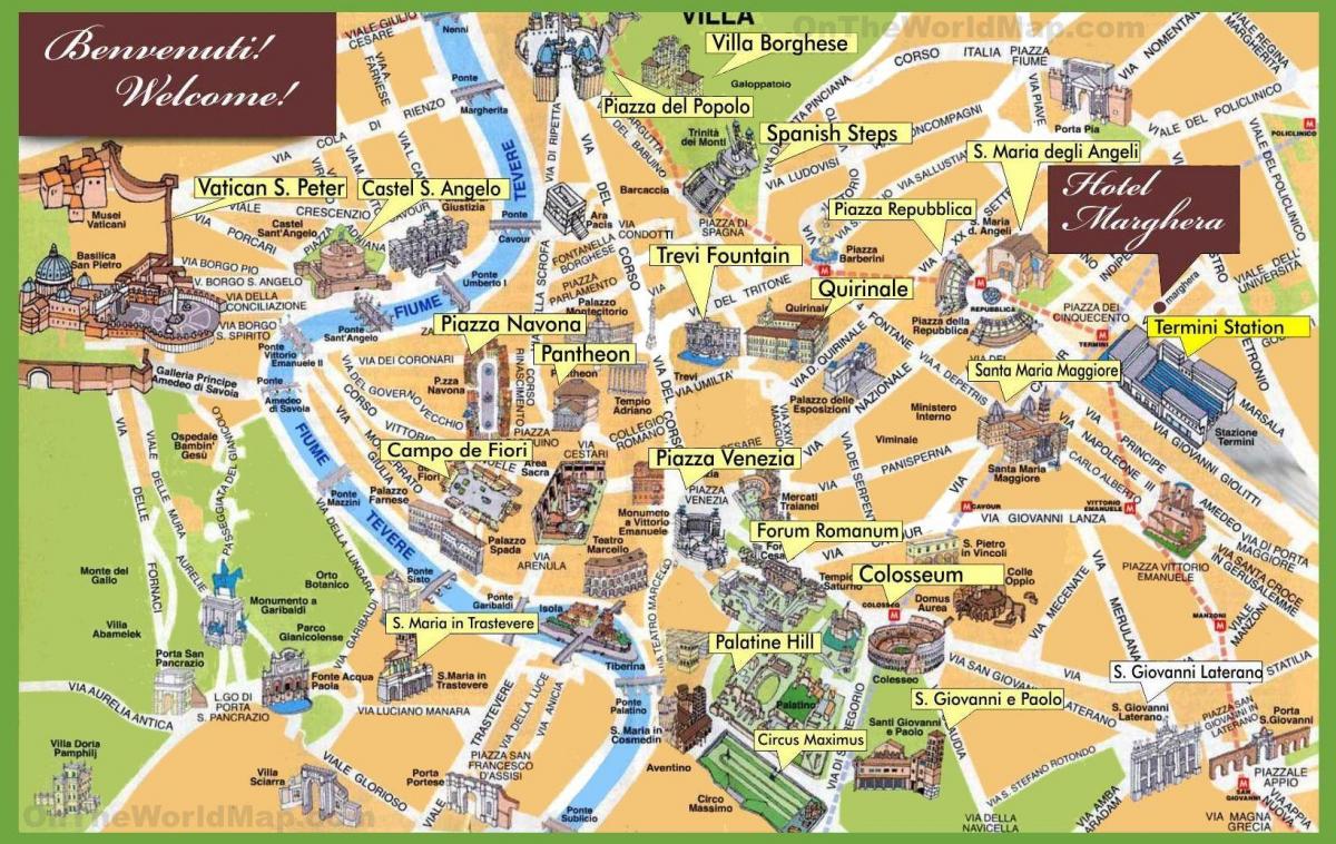 ランドマークのローマの地図