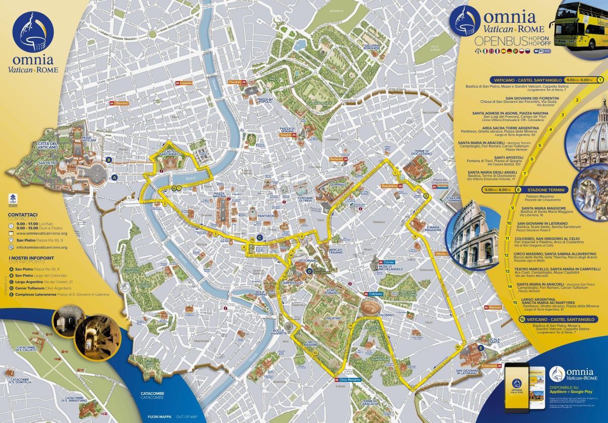 地図ローマの開放路線バスツアー 