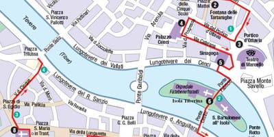 地図のトラステヴェーレローマイタリア