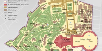 地図のバチカン市、ローマの
