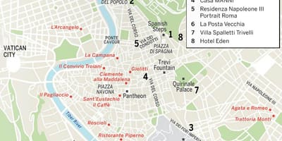 地図のパンテオンローマイタリア