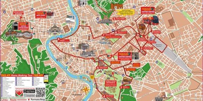 ファミリー向けホテのローマイタリアの地図