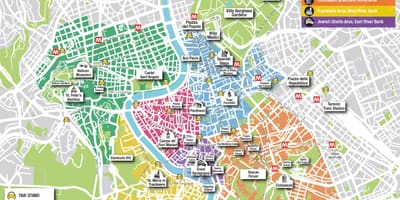 地図のローマの観光拠点