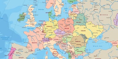 ローマのヨーロッパの地図