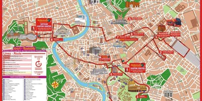 ローマ市内観光バス路線図