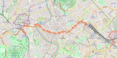 地図ローマのバス64号線