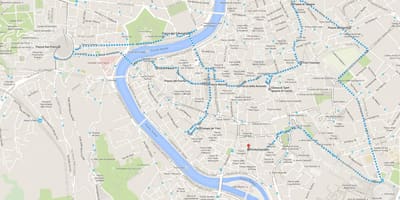 ローマの散歩ツアーの地図