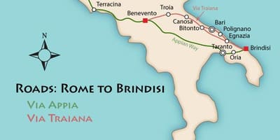 Appian方イタリアの地図