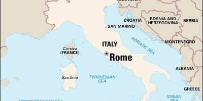 地図のローマイタリアおよび周辺地域